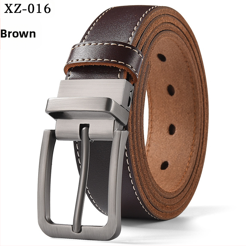 Vyriškas laisvalaikio stiliaus diržas su sagtimi iš karvės odos, universalus, natūralios odos diržas, eksportuojamas iš užsienio gamyklos.