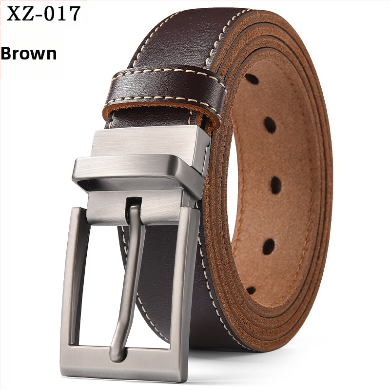 Vyriškas laisvalaikio stiliaus diržas su sagtimi iš karvės odos, universalus, natūralios odos diržas, eksportuojamas iš užsienio gamyklos.