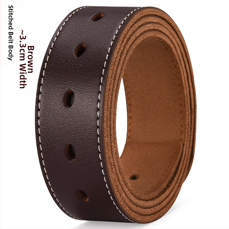 Vyriškas laisvalaikio stiliaus diržas su sagtimi iš karvės odos, universalus, natūralios odos diržas, eksportuojamas iš užsienio gamyklos.