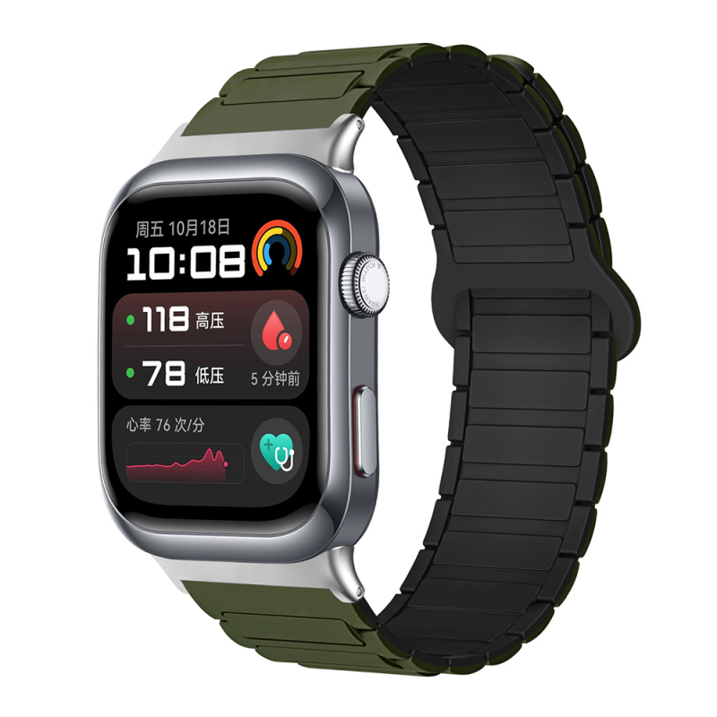 Sobib Huawei Watch D2 kellale, silikoonmagnetilise kolmeosalise rihmaga, vabaaja spordikäepael, tehases laos.