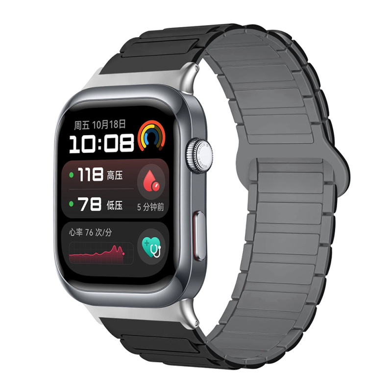 Sobib Huawei Watch D2 kellale, silikoonmagnetilise kolmeosalise rihmaga, vabaaja spordikäepael, tehases laos.