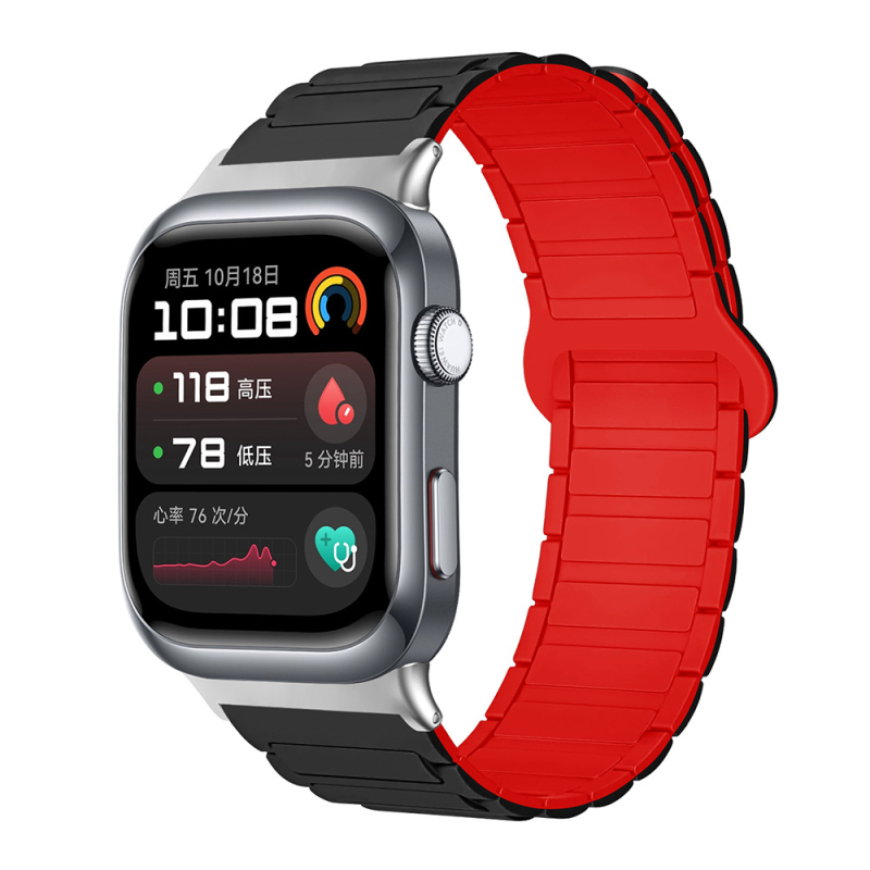 Sobib Huawei Watch D2 kellale, silikoonmagnetilise kolmeosalise rihmaga, vabaaja spordikäepael, tehases laos.