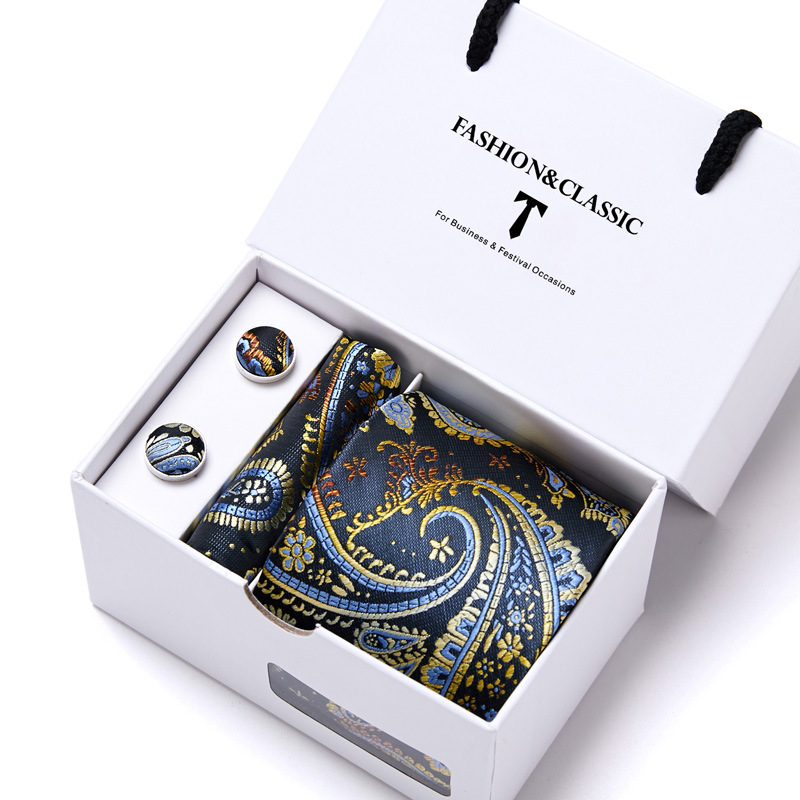 Didmeninė prekyba vyriškais kaklaraiščiais, dovanų dėžutėje, 5 dalių rinkinys, grupinis kaklaraištis, verslo stiliaus, oficialus vestuvinis kaklaraištis