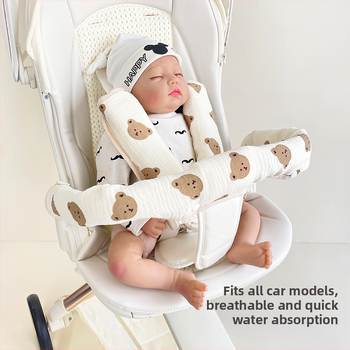 Bērnu ratiņu siekalu dvielis, trīsdaļīgs ratiņu cimds, kokvilnas marles siksna, siekalu dvielis ratiņu pretkodienu plecu spilventiņš