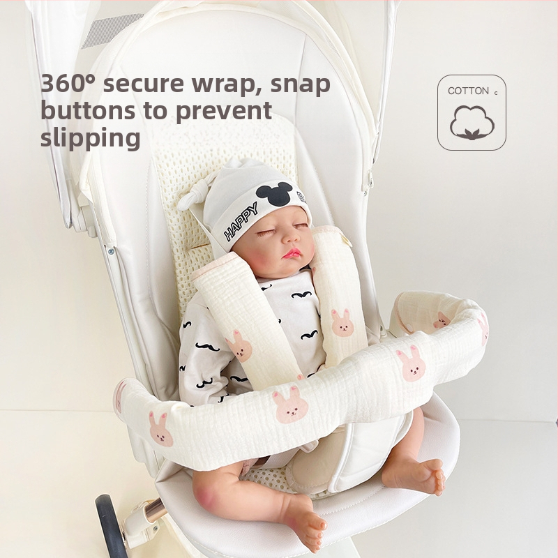Бебешка количка, кърпа за слюнка, ръкавици за количка от три части, памучна марля, каишка, кърпа за слюнка за количка, подложка за рамо против ухапване