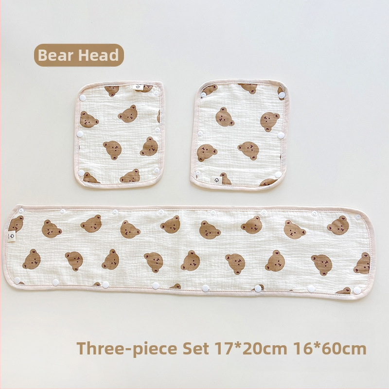 Bērnu ratiņu siekalu dvielis, trīsdaļīgs ratiņu cimds, kokvilnas marles siksna, siekalu dvielis ratiņu pretkodienu plecu spilventiņš