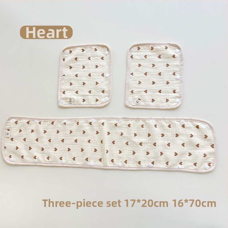 Bērnu ratiņu siekalu dvielis, trīsdaļīgs ratiņu cimds, kokvilnas marles siksna, siekalu dvielis ratiņu pretkodienu plecu spilventiņš