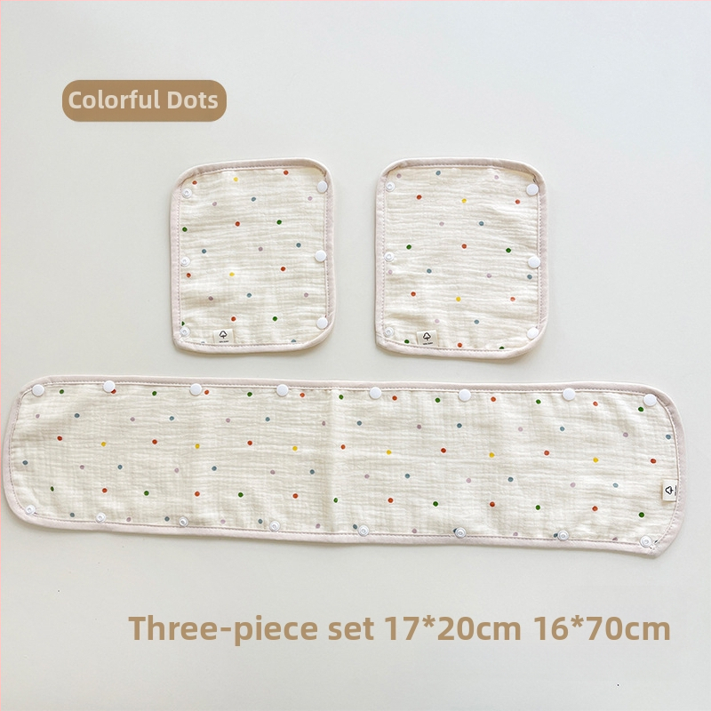 Bērnu ratiņu siekalu dvielis, trīsdaļīgs ratiņu cimds, kokvilnas marles siksna, siekalu dvielis ratiņu pretkodienu plecu spilventiņš