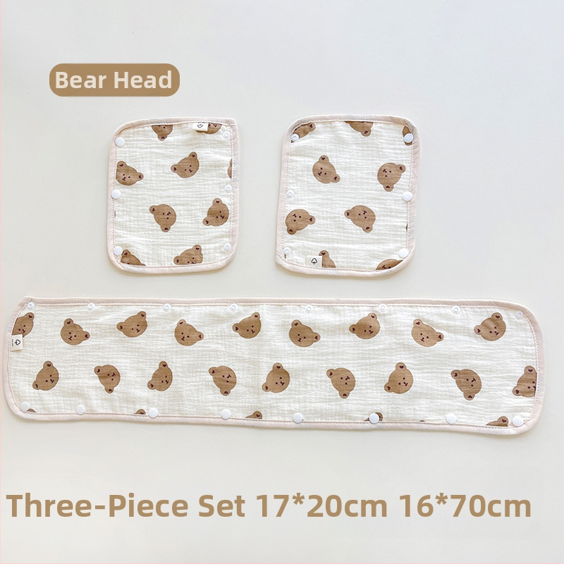 Bērnu ratiņu siekalu dvielis, trīsdaļīgs ratiņu cimds, kokvilnas marles siksna, siekalu dvielis ratiņu pretkodienu plecu spilventiņš