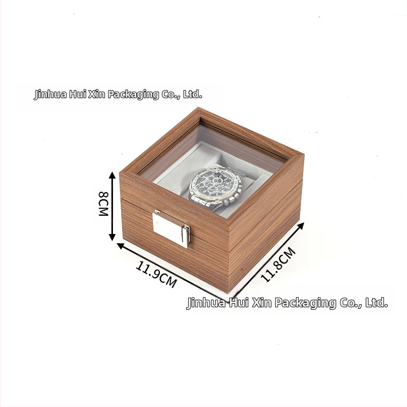 Didmeninė medinių laikrodžių laikymo dėžutė, juodo riešuto spalvos medinių kolekcijų laikrodžių papuošalų, akinių daugiafunkcinė dėžutė