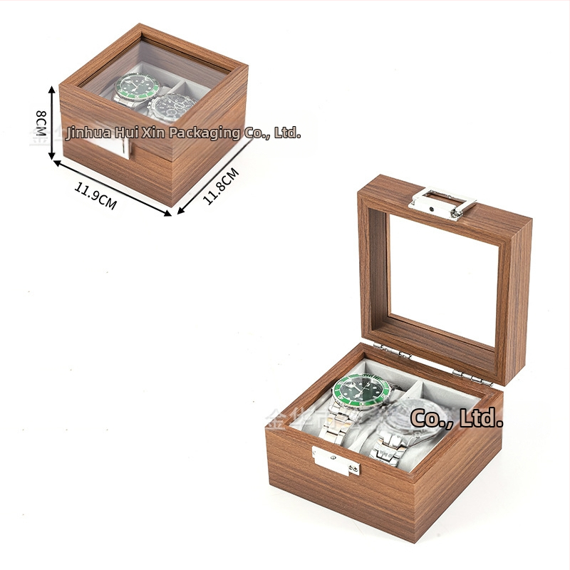 Didmeninė medinių laikrodžių laikymo dėžutė, juodo riešuto spalvos medinių kolekcijų laikrodžių papuošalų, akinių daugiafunkcinė dėžutė