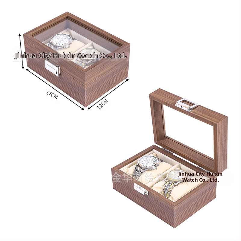 Didmeninė medinių laikrodžių laikymo dėžutė, juodo riešuto spalvos medinių kolekcijų laikrodžių papuošalų, akinių daugiafunkcinė dėžutė