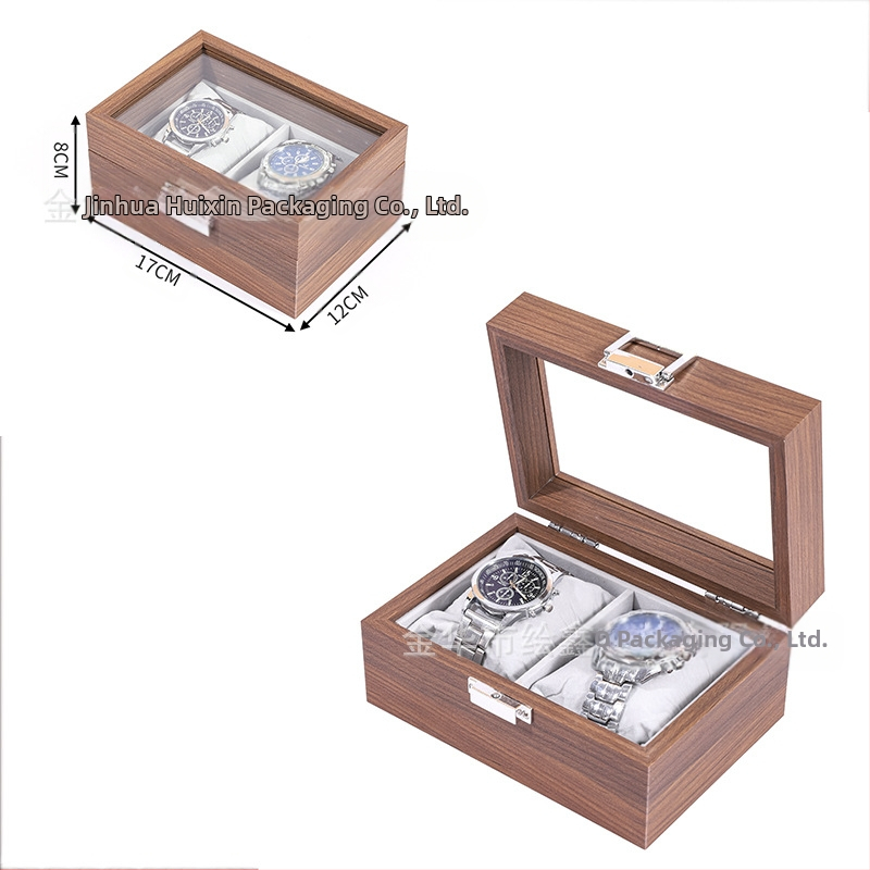 Didmeninė medinių laikrodžių laikymo dėžutė, juodo riešuto spalvos medinių kolekcijų laikrodžių papuošalų, akinių daugiafunkcinė dėžutė