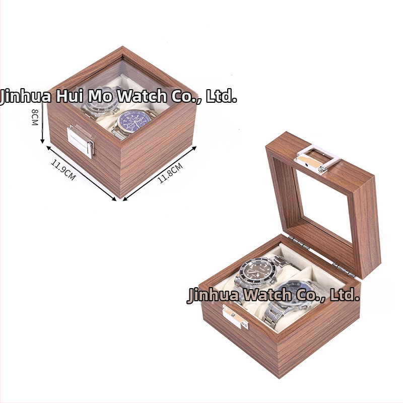 Didmeninė medinių laikrodžių laikymo dėžutė, juodo riešuto spalvos medinių kolekcijų laikrodžių papuošalų, akinių daugiafunkcinė dėžutė