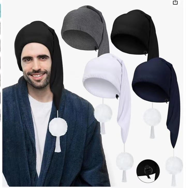 Pălărie lungă nouă Amazon pentru bărbați, cu bile de blană albe, pălărie de noapte cu circumferință reglabilă, poate fi folosită atât pentru părinți, cât și pentru copii