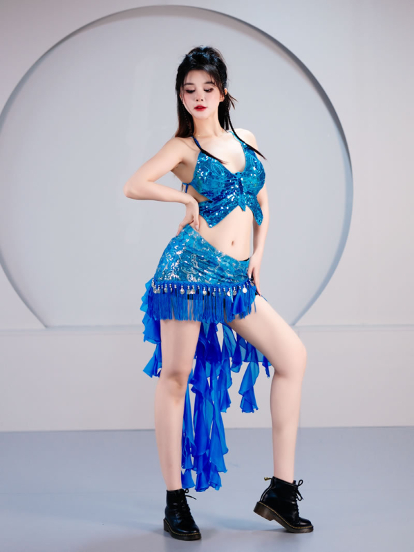 Δημοφιλές Πεταλούδα Κορυφή Έξυπνη Τζαζ Χορός Σκηνή Παράσταση Στολή Kpop Κορίτσι Ομάδα Στολή Καυτή Κορίτσι Glitter Κοστούμι