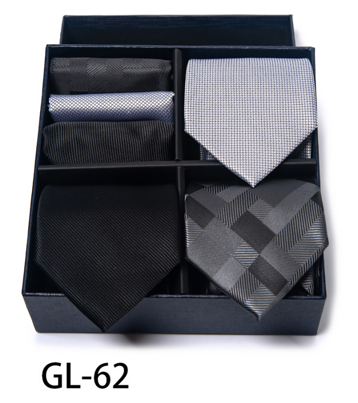 2025. gada jauns vīriešu dāvanu kastīšu komplekts ar kaklasaites modes biznesa vienkrāsainu žakarda kaklasaites kvadrātveida šalli pārrobežu karstā izpārdošana