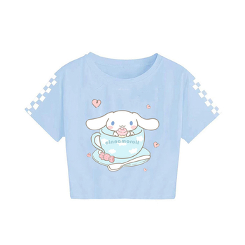 2024 Sanrio keskealiste poiste ja tüdrukute suvine trükitud vabaaja lühikeste varrukatega T-särk 7520