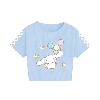 2024 Sanrio keskealiste poiste ja tüdrukute suvine trükitud vabaaja lühikeste varrukatega T-särk 7520
