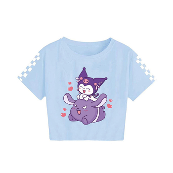 2024 Sanrio keskealiste poiste ja tüdrukute suvine trükitud vabaaja lühikeste varrukatega T-särk 7520