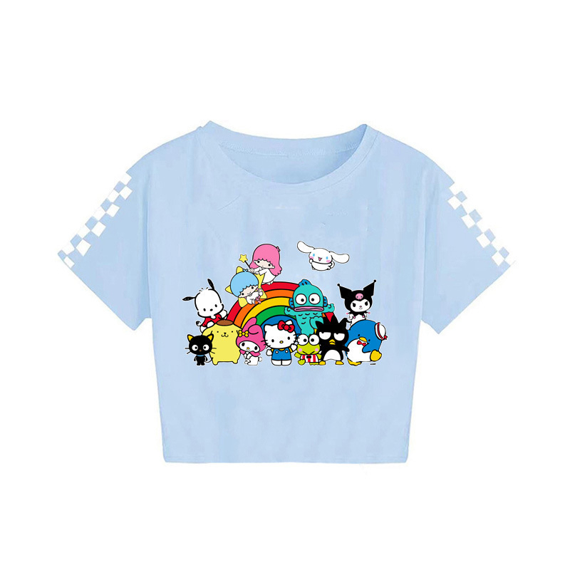 2024 Sanrio keskealiste poiste ja tüdrukute suvine trükitud vabaaja lühikeste varrukatega T-särk 7520
