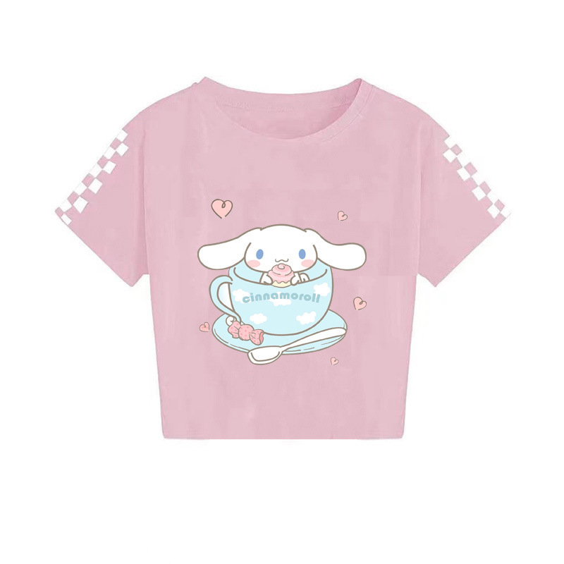 2024 Sanrio keskealiste poiste ja tüdrukute suvine trükitud vabaaja lühikeste varrukatega T-särk 7520