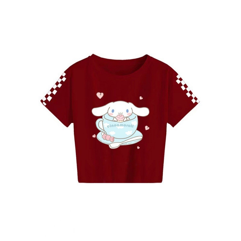 2024 Sanrio keskealiste poiste ja tüdrukute suvine trükitud vabaaja lühikeste varrukatega T-särk 7520