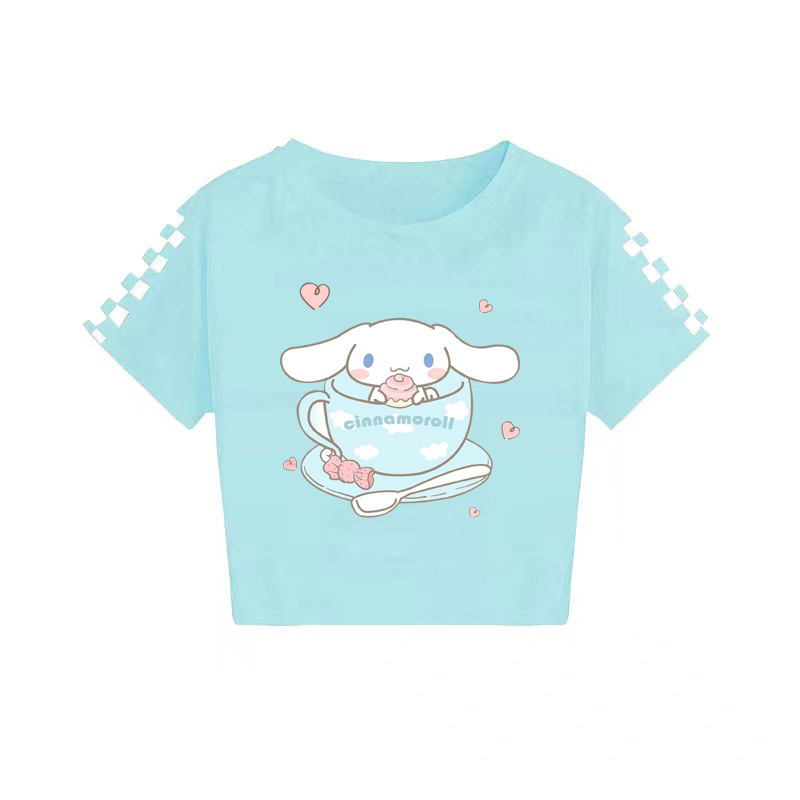 2024 Sanrio keskealiste poiste ja tüdrukute suvine trükitud vabaaja lühikeste varrukatega T-särk 7520