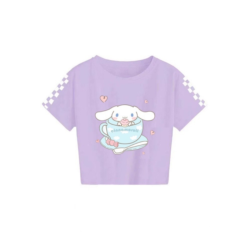 2024 Sanrio keskealiste poiste ja tüdrukute suvine trükitud vabaaja lühikeste varrukatega T-särk 7520