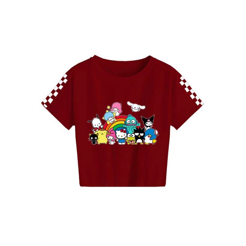 2024 Sanrio keskealiste poiste ja tüdrukute suvine trükitud vabaaja lühikeste varrukatega T-särk 7520