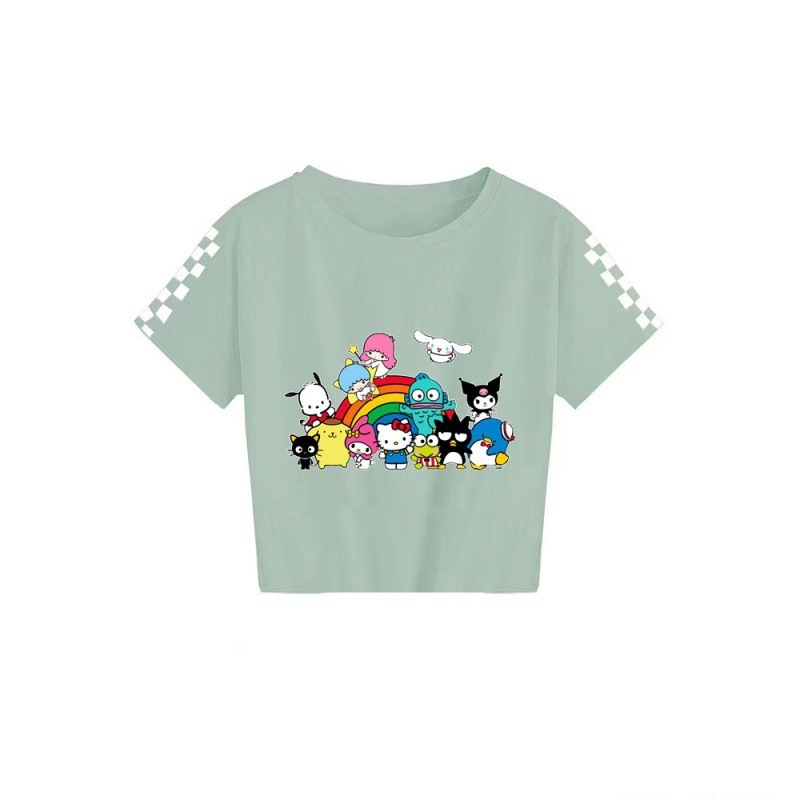 2024 Sanrio keskealiste poiste ja tüdrukute suvine trükitud vabaaja lühikeste varrukatega T-särk 7520