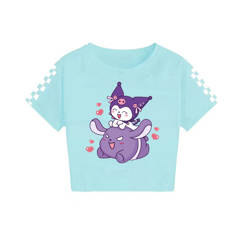 2024 Sanrio keskealiste poiste ja tüdrukute suvine trükitud vabaaja lühikeste varrukatega T-särk 7520