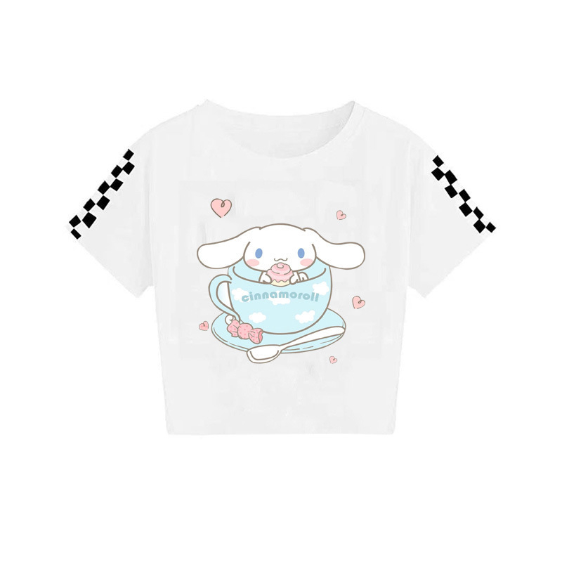 2024 Sanrio keskealiste poiste ja tüdrukute suvine trükitud vabaaja lühikeste varrukatega T-särk 7520