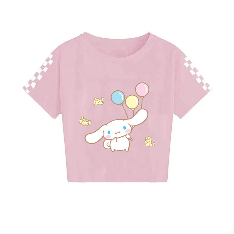 2024 Sanrio keskealiste poiste ja tüdrukute suvine trükitud vabaaja lühikeste varrukatega T-särk 7520