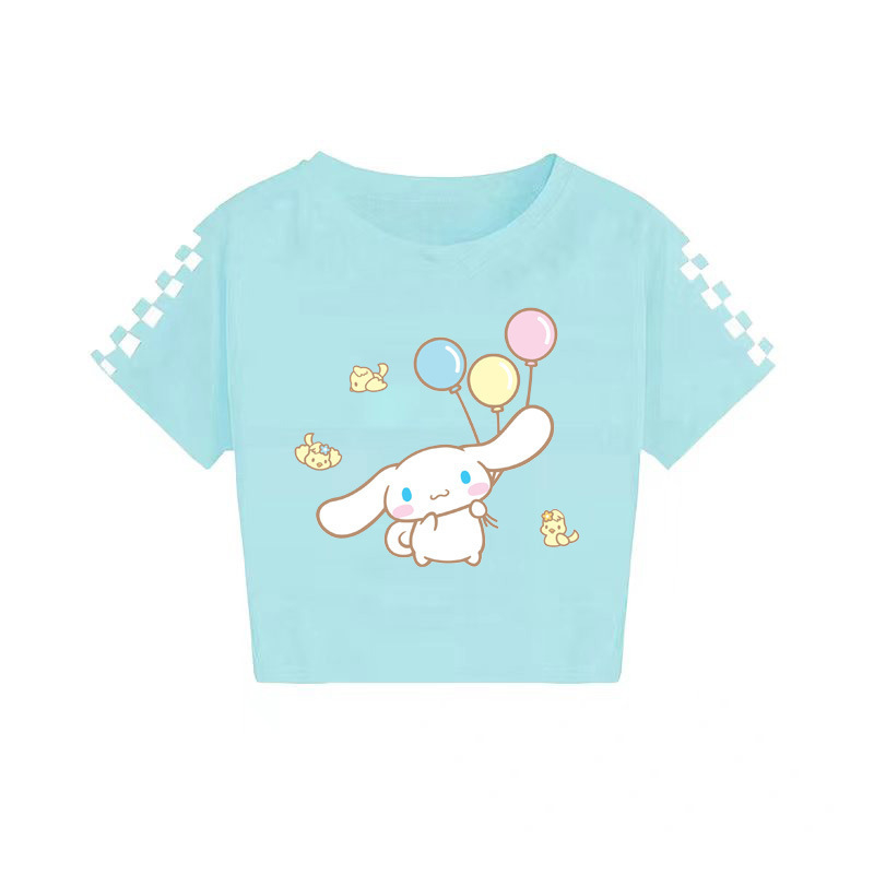 2024 Sanrio keskealiste poiste ja tüdrukute suvine trükitud vabaaja lühikeste varrukatega T-särk 7520