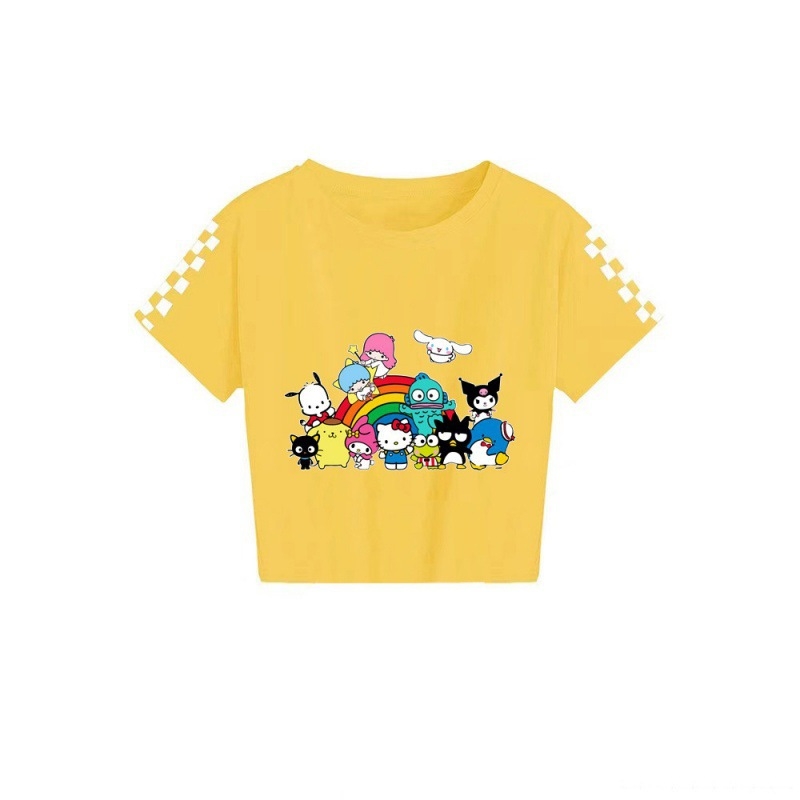 2024 Sanrio keskealiste poiste ja tüdrukute suvine trükitud vabaaja lühikeste varrukatega T-särk 7520