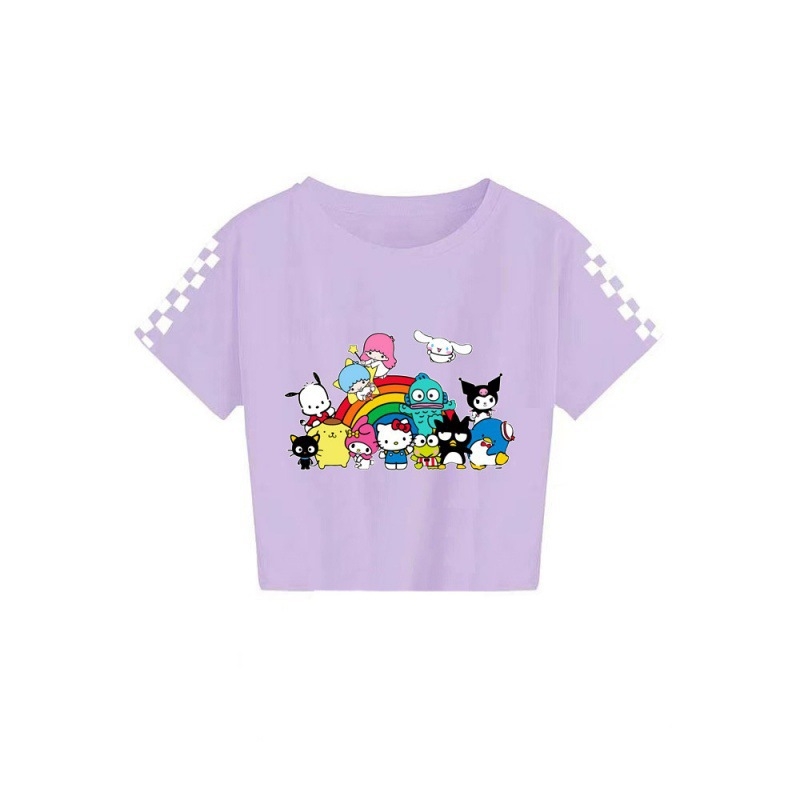 2024 Sanrio keskealiste poiste ja tüdrukute suvine trükitud vabaaja lühikeste varrukatega T-särk 7520