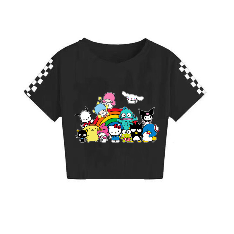 2024 Sanrio keskealiste poiste ja tüdrukute suvine trükitud vabaaja lühikeste varrukatega T-särk 7520