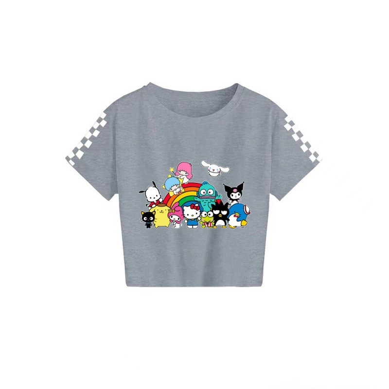 2024 Sanrio keskealiste poiste ja tüdrukute suvine trükitud vabaaja lühikeste varrukatega T-särk 7520