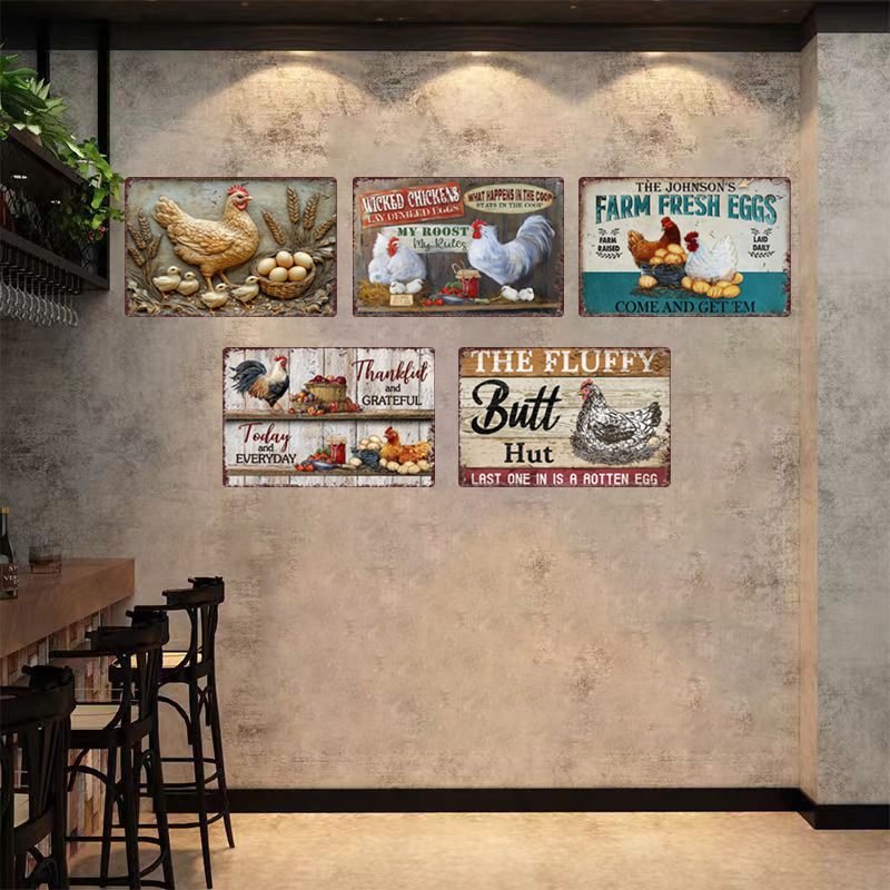 Трансграничен горещо продаван интересен знак за петел, ретро селска къща, петел, американски железен художник, домашен плакат, декорация на ресторант, живопис