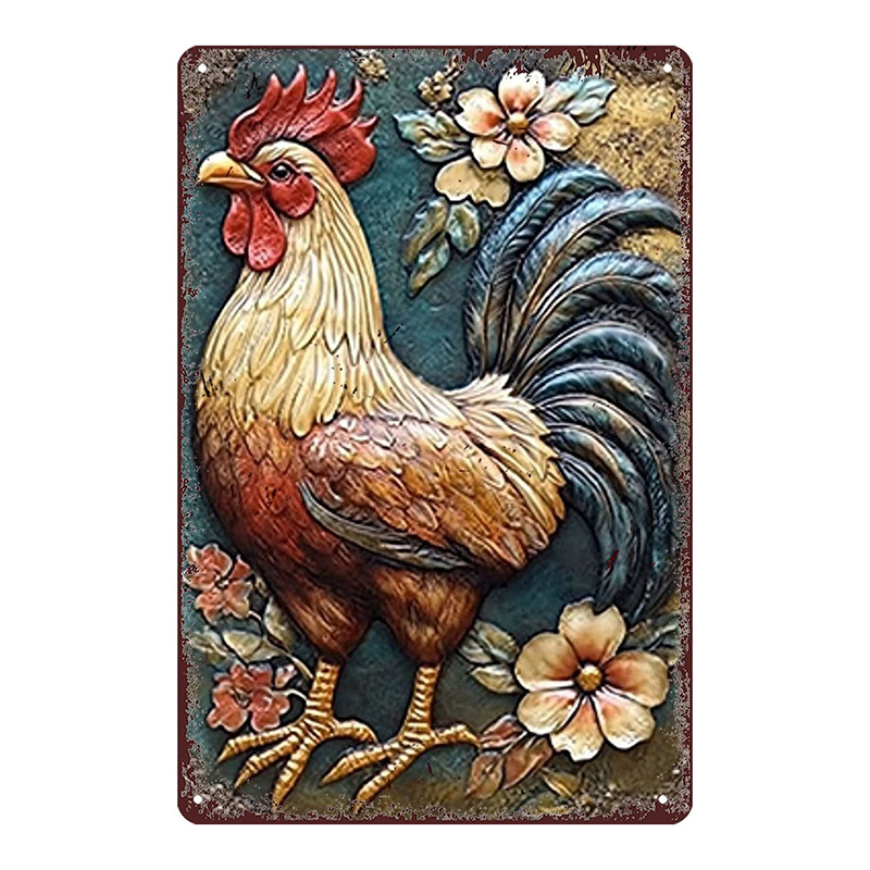 Трансграничен горещо продаван интересен знак за петел, ретро селска къща, петел, американски железен художник, домашен плакат, декорация на ресторант, живопис
