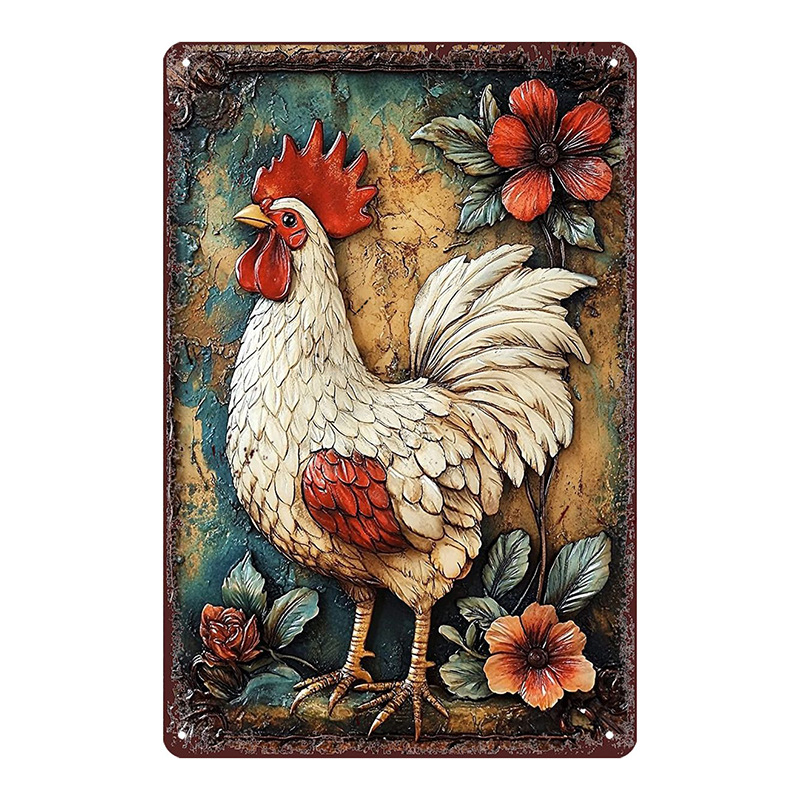 Трансграничен горещо продаван интересен знак за петел, ретро селска къща, петел, американски железен художник, домашен плакат, декорация на ресторант, живопис