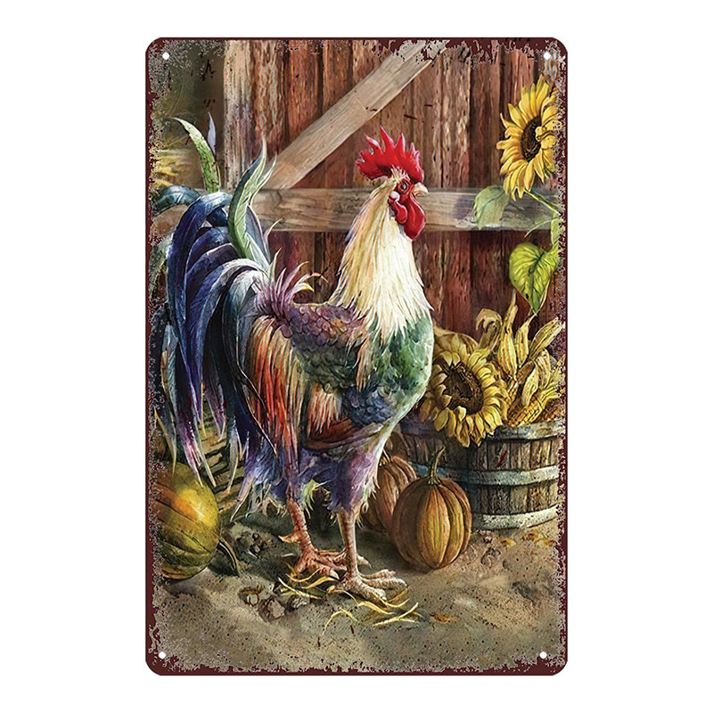 Трансграничен горещо продаван интересен знак за петел, ретро селска къща, петел, американски железен художник, домашен плакат, декорация на ресторант, живопис