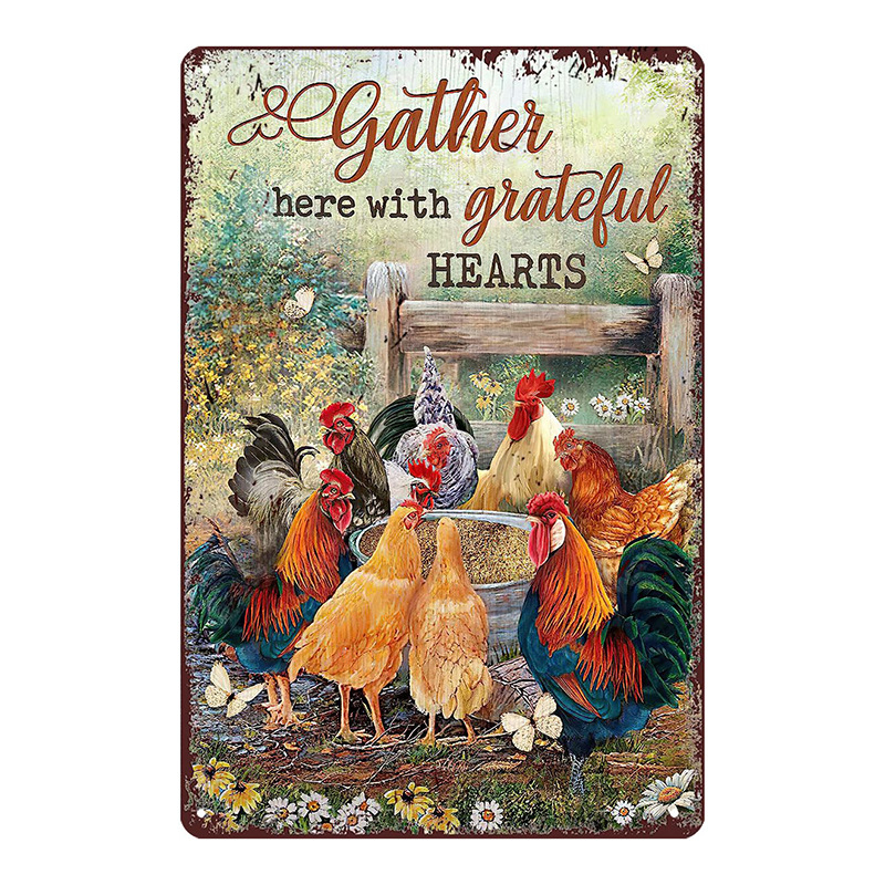 Трансграничен горещо продаван интересен знак за петел, ретро селска къща, петел, американски железен художник, домашен плакат, декорация на ресторант, живопис