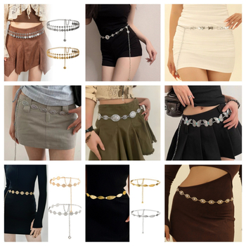Modes retro metāla vidukļa ķēde sievietēm, augstas klases dekoratīvs aksesuārs svārkiem, daudzpusīga tauriņa vidukļa virve, etniskā stila Eiropas un Amerikas josta