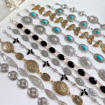 Modes retro metāla vidukļa ķēde sievietēm, augstas klases dekoratīvs aksesuārs svārkiem, daudzpusīga tauriņa vidukļa virve, etniskā stila Eiropas un Amerikas josta