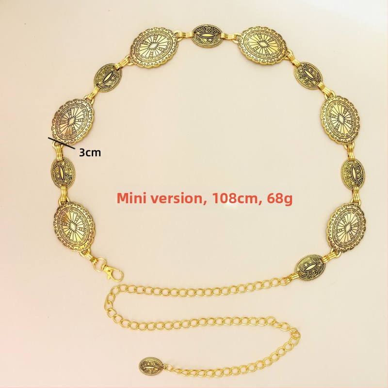 Modes retro metāla vidukļa ķēde sievietēm, augstas klases dekoratīvs aksesuārs svārkiem, daudzpusīga tauriņa vidukļa virve, etniskā stila Eiropas un Amerikas josta