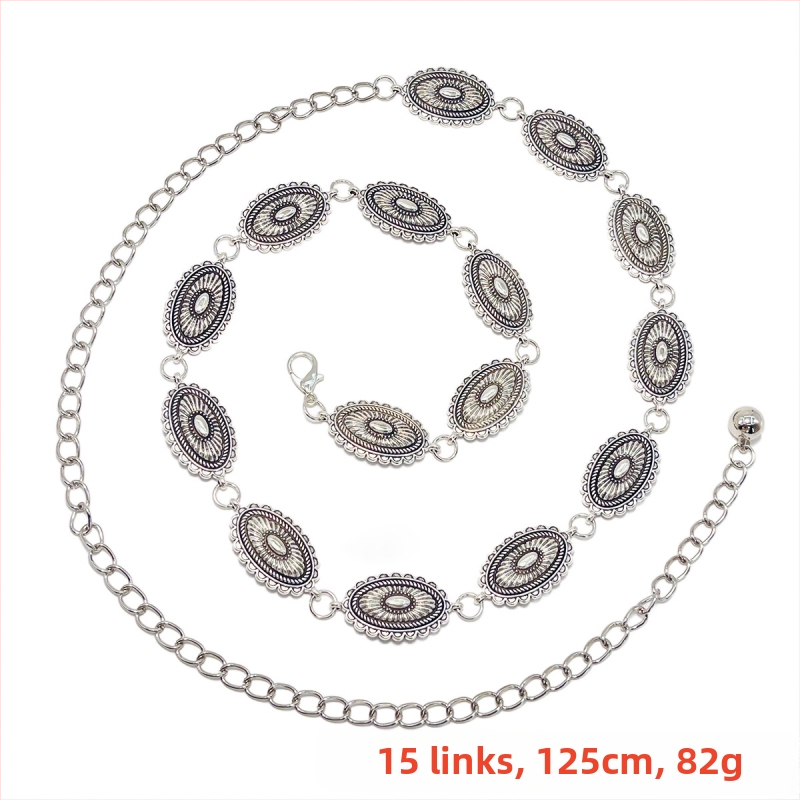 Modes retro metāla vidukļa ķēde sievietēm, augstas klases dekoratīvs aksesuārs svārkiem, daudzpusīga tauriņa vidukļa virve, etniskā stila Eiropas un Amerikas josta