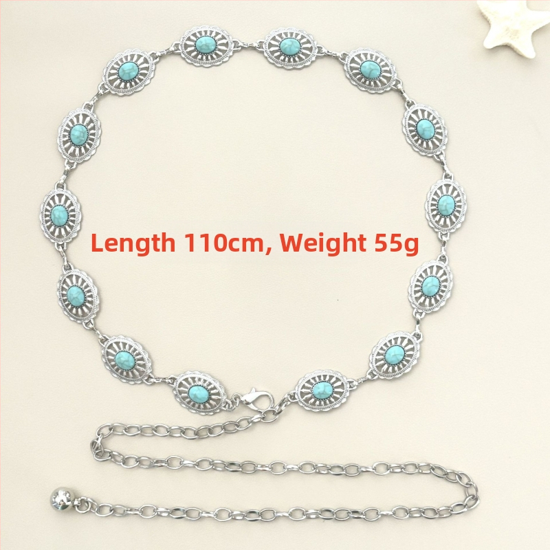 Modes retro metāla vidukļa ķēde sievietēm, augstas klases dekoratīvs aksesuārs svārkiem, daudzpusīga tauriņa vidukļa virve, etniskā stila Eiropas un Amerikas josta