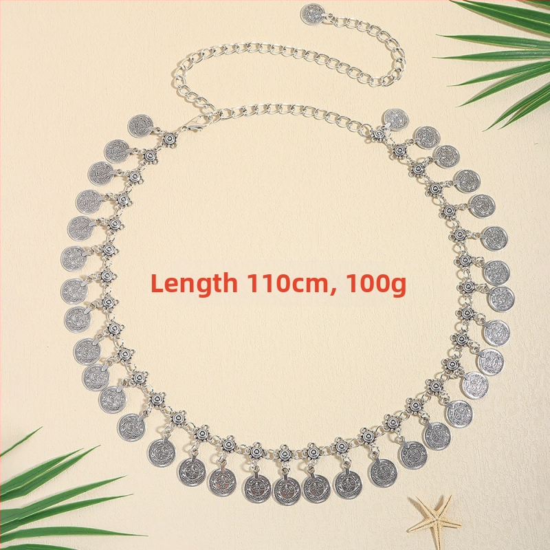 Modes retro metāla vidukļa ķēde sievietēm, augstas klases dekoratīvs aksesuārs svārkiem, daudzpusīga tauriņa vidukļa virve, etniskā stila Eiropas un Amerikas josta